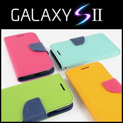 Samsung Galaxy S2 i9100 Mercury Fancy Leather Wallet Phone Case New 8 