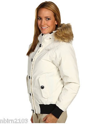   north face brenda bomber jacket white new coat snowboard ski down m