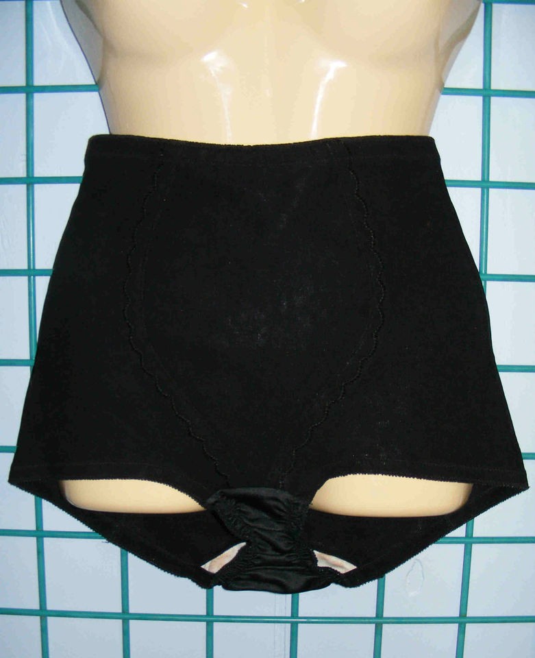 VINTAGE 18 HOUR PLAYTEX *BRIEF* GIRDLE COTTON CROTCH Sz 9XLG BLACK 