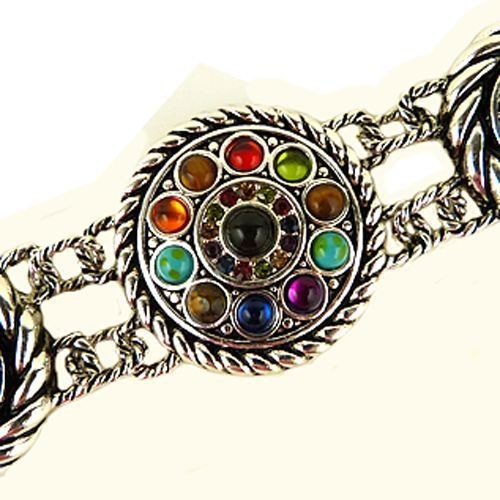 Premier Brighton Bay Multi Color 2 Tone Medallion Bracelet Double 