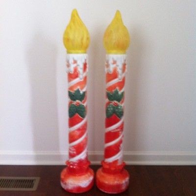 Vintage Poloron Christmas Blowmold Candles Rare HTF Reduced