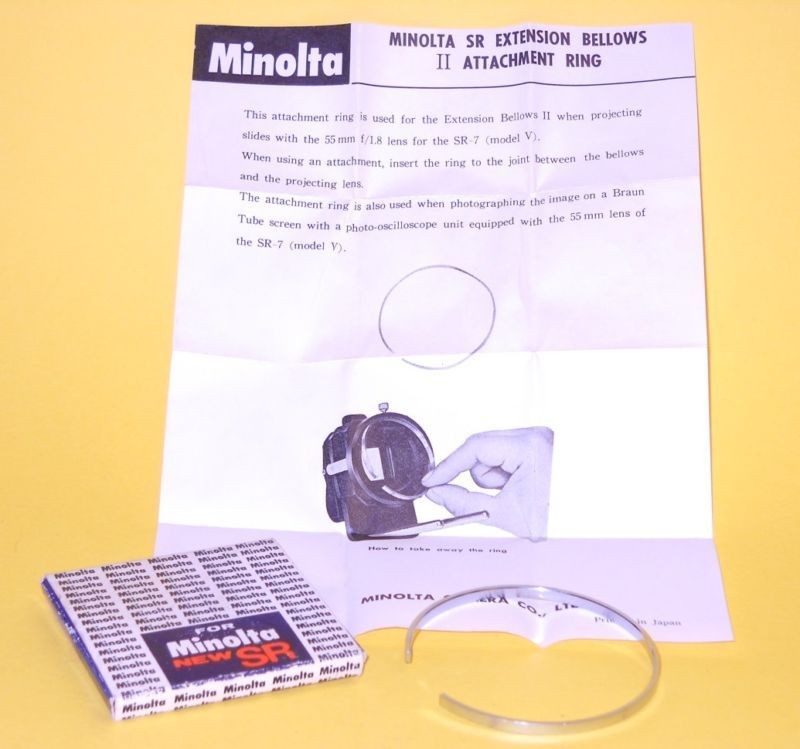 minolta sr extension bellows ii attachment ring from sweden time