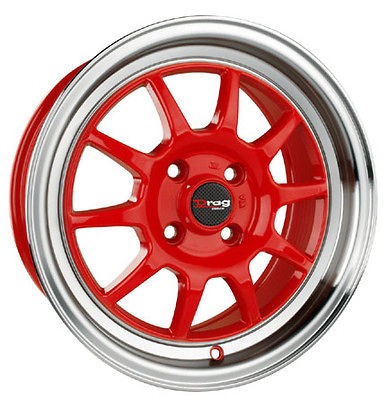 17 4x100 dr16 red wheel rims nissan sentra 200sx maxima