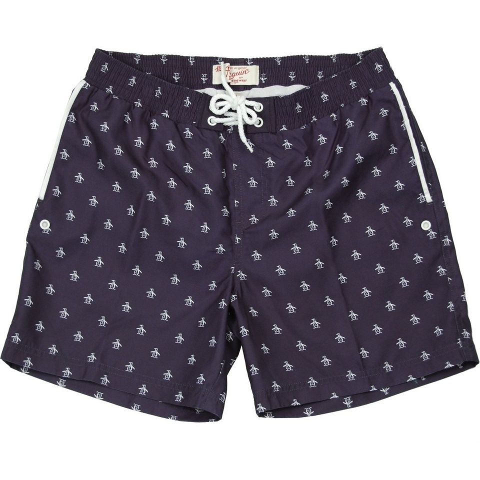 Original Penguin Navy/White Penguin Logo Swim Shorts RRP £50