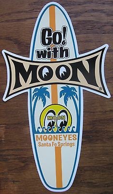 Mooneyes SURF BOARD Decal Sticker Beach Car Drag Strip Hot Rat Rod 