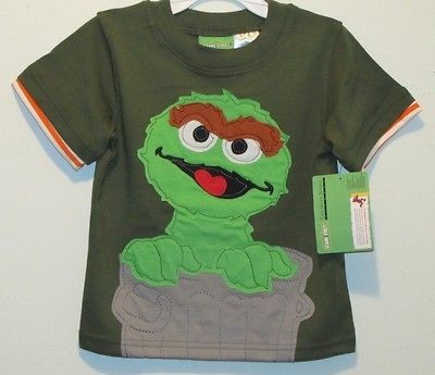   Wonderfully Appliqued Sesame Street OSCAR THE GROUCH Shirt, 2T, 3T, 4T