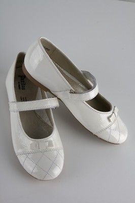 pazitos white coco bow flats girls 3239