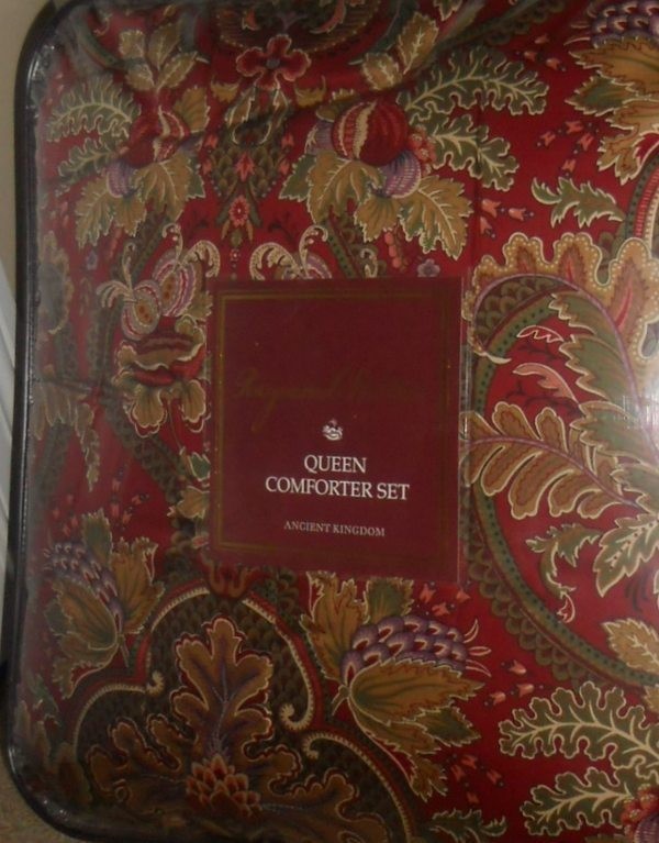 Raymond Waites 6PC Ancient Kingdom Queen Comforter Euro Sham Set Red 