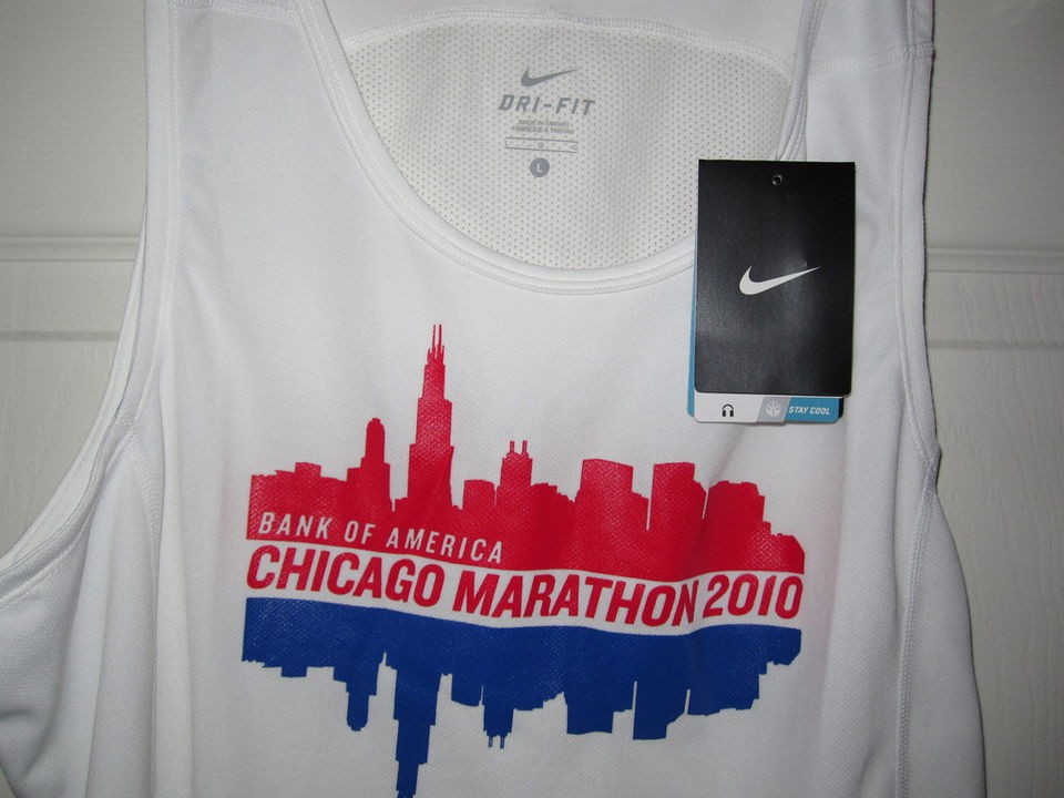 nike drifit chicago marathon 2010 singlet xl nwt