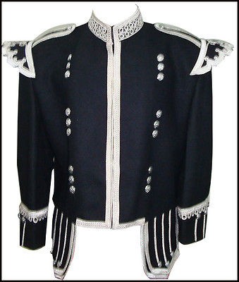 brand new black military piper drummers tunic doublet from pakistan