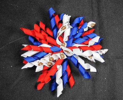 RedWhiteCoba​lt New York Giants Korker Hair Bow (Handmade)