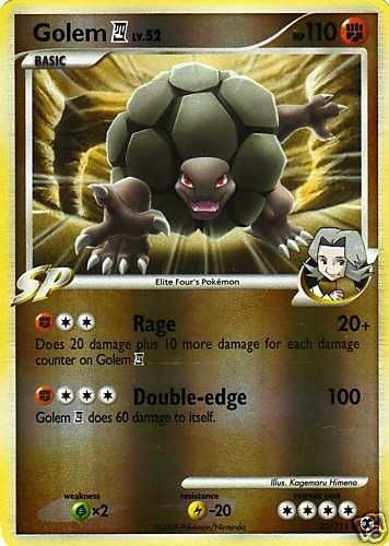 golem 23 111 reverse holo pokemon card rising rivals time