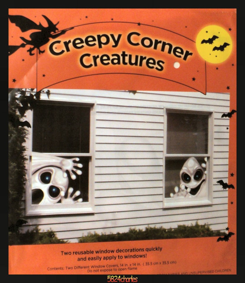 HAUNTED HOUSE HALLOWEEN Window Covers (NEW, 14 x14) Ghost 