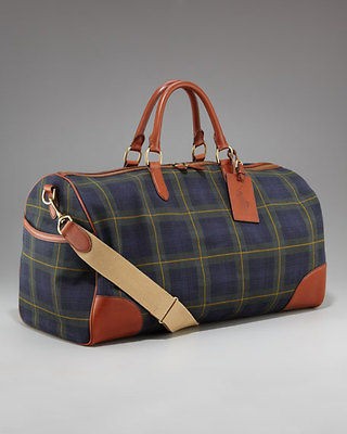 895 POLO RALPH LAUREN Tartan Collection Canvas Leather Plaid Luggage 