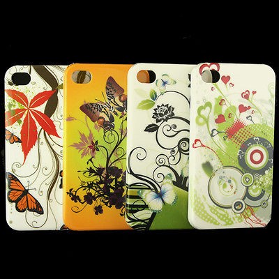 4pcs Amazing Hard Plastic Back Cases Cover for Apple Iphone 4 4th 4G 