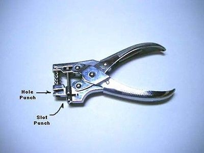 ID Card Badge Slot Punch or 2mm Hole 3/32 2 in 1 Hand Held Steel 