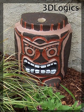 tiki statue torch holder decorative concrete mold 