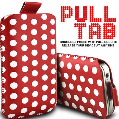 LEATHER PULL TAB SKIN CASE COVER POUCH+MINI STYLUS FOR VARIOUS T 