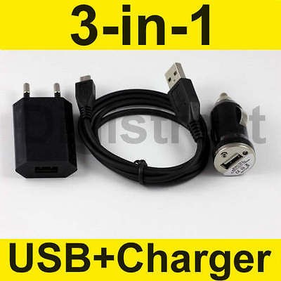   Cable+EU Charger+Car Plug for Samsung/PHILIP​S GoGear /MP4 Player