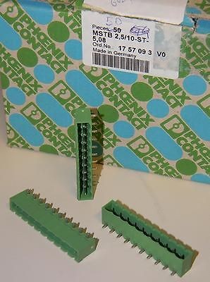 5X Phoenix Contact MSTBA 2,5/10 G 5,08 1757323 Terminal Block Header 