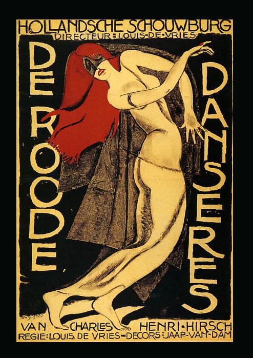 Dancer Dancing Girl Netherlands Holland De Roode Vintage Poster Repro 