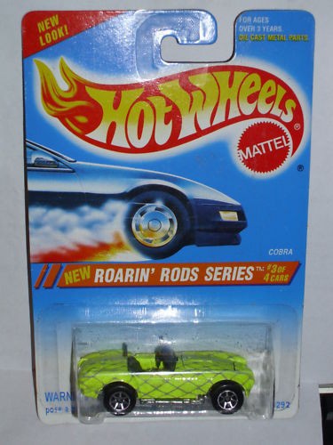 Hot Wheels No305 AC Cobra Neon Yellow Silver Base