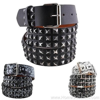 Distressed Metal Pyramid Studded Leather Belt Punk Rock Goth Emo 