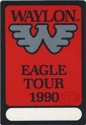 waylon jennings 1990 eagle tour backstage pass red time left