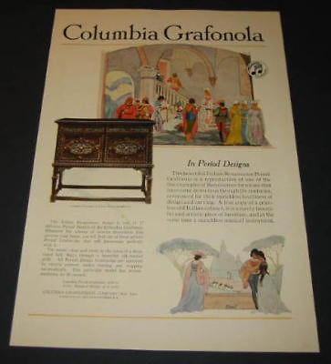 old 1920 columbia grafonola adv italian renaissance 