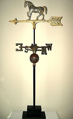 AAFA ANTIQUE PRANCING HORSE WEATHERVANE/COPPER BALL/DIRECTIONALS 