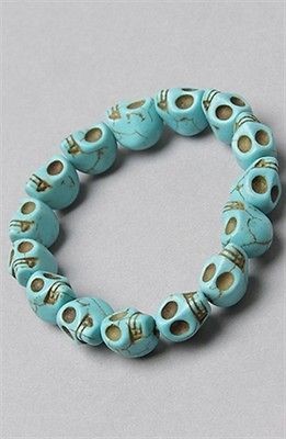   Accessories Boutique The Stone Skull Elastic Bracelet Turquoise