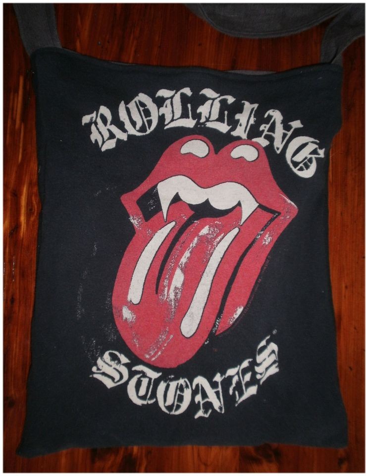 ROLLING STONES tote bag made from a recycled t shirt OOAK