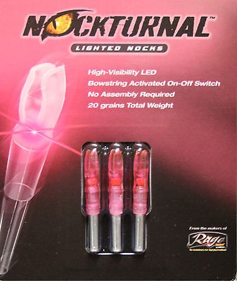 Rage Nockturnal S Lighted Nocks 3pk Pink NT 212 #01021 DoubleTake