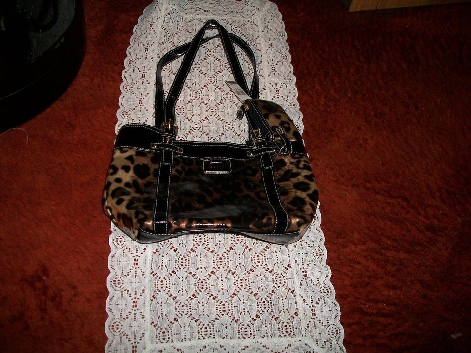 ROSETTI SHOULDER HANDBAG CHEETAH BLACK TS LOVELY ORGANIZE YOUR LIFE 