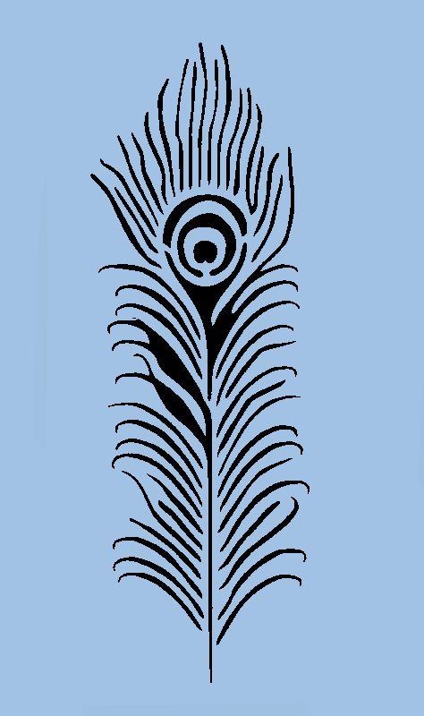 FEATHER PEACOCK STENCIL FLEXIBLE STENCILS FEATHERS TEMPLATE NEW 4 1/2 