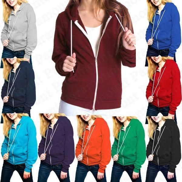 Raiken Apparel Flex Zip Hooded Fleece Tops Jumper Hoodie Womens Size 8 