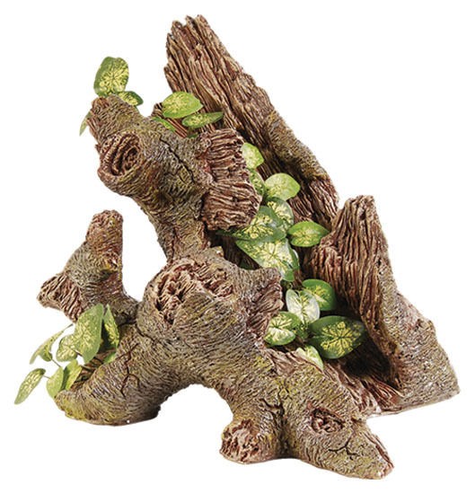 tree trunk in resin with silk plant quality value time
