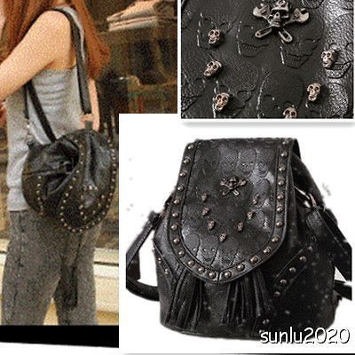   Skull backpack Shoulder Bags Package Satchel Hobo crossbody 0468