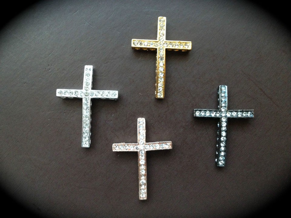 10  Side Ways Cross Bracelet / Sideways Cross Bead Bracelet Connector 