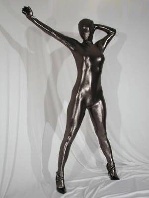 full covered satin zentai spandex w latex suit l h793b