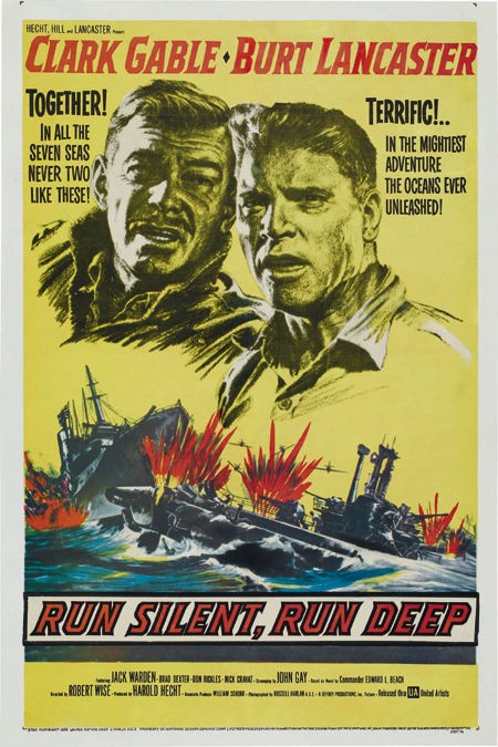 run silent run deep clark gable vintage movie poster time