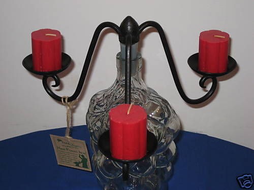 WINE BOTTLE CANDELABRA TOPPER VOTIVE OR TEALIGHT CANDLE HOLDER SET