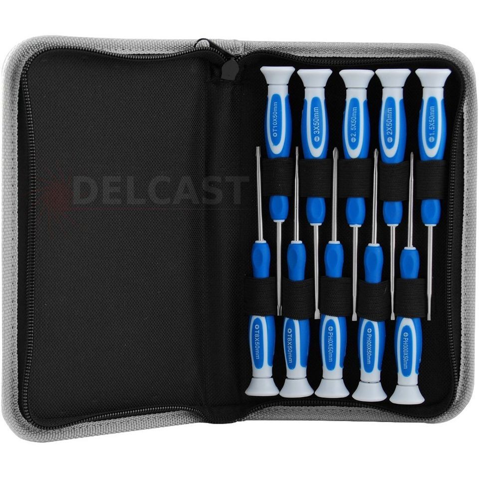 Delcast 10pc Precision Screwdriver Set for Laptops & Electronics