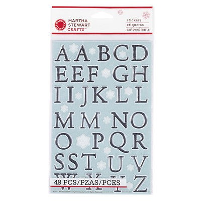 Martha Stewart Crafts Snowflace Large Alphabet Stickers 49 Pieces 