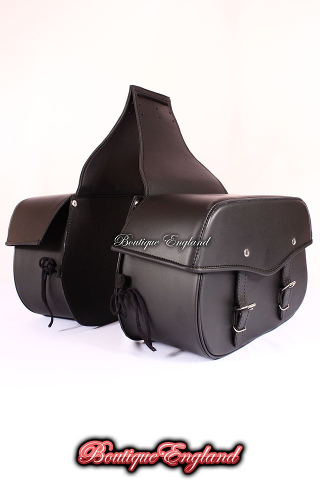 SD38 DESPERADO Black Motorcycle Motorbike Cruiser Panniers Leather 