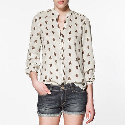 horse print v neck studded shirt 2485 from china returns