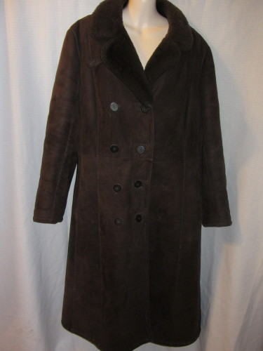 Vtg Sawyer of Napa Sport & Travel Sheepskin Shearling Warm Coat M L