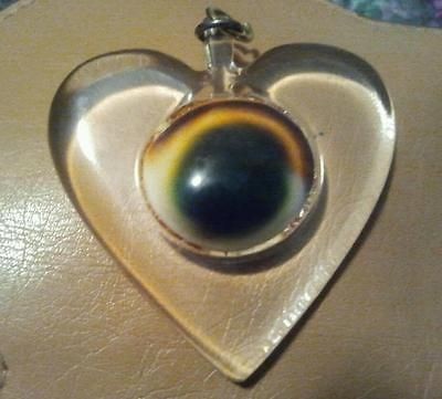   Pendant 40s WWII Sweetheart Charm Operculum Shell Heart +Sailors Pic