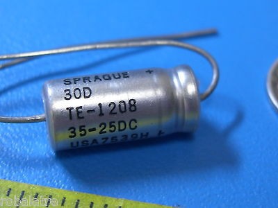 SPRAGUE 30D TE 1208 35UF 25V ALUMINUM CAP NOS/NEW AMP AUDIO 