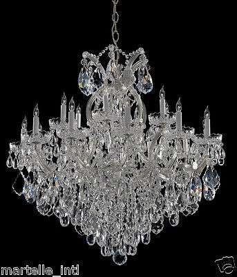 Swarovski Spectra Crystal Chandelier 35 D Polished Chrome 18 Light 